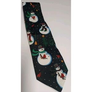Yule TIE Greetings By Halmark  100%‎ Polyester Christmas Snowman